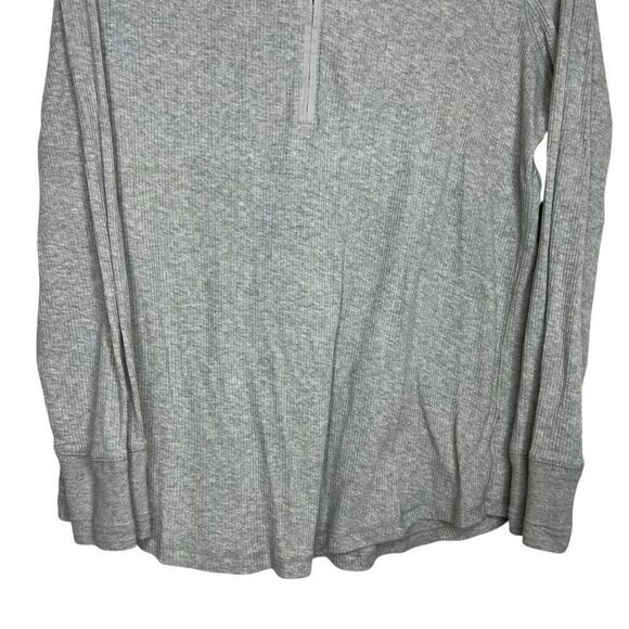 Lauren Ralph Lauren Women’s Gray Long Sleeve Ribbed Half Zip Tee Top 2X - Picture 3 of 8